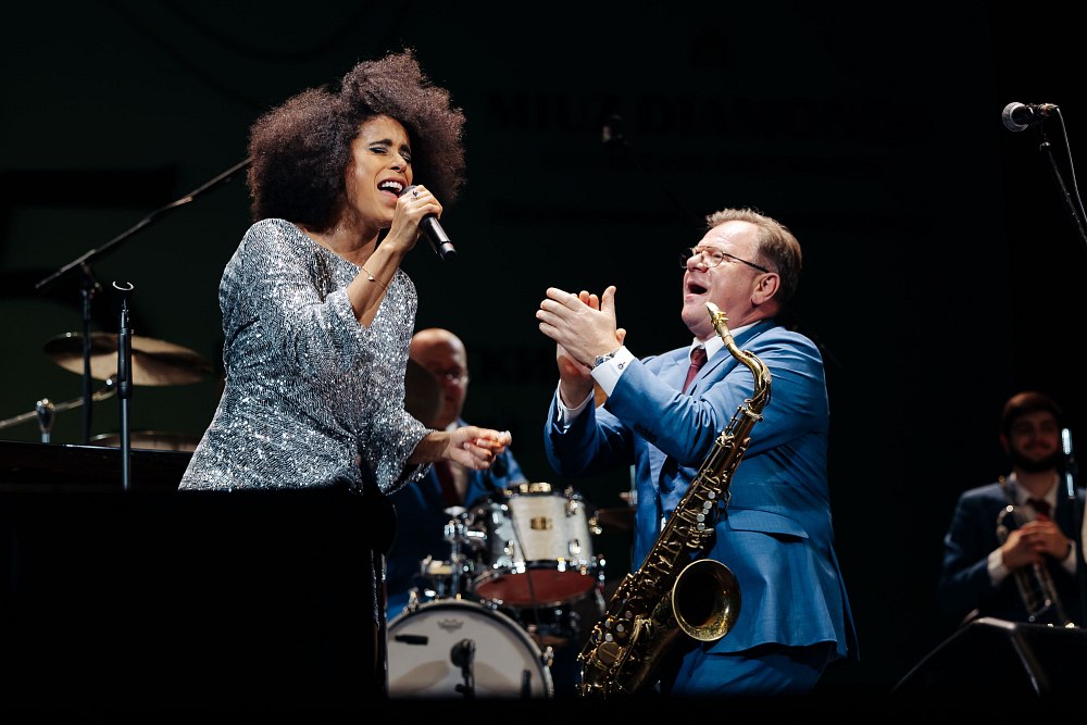 Вокалистка Московского джазового оркестра Фантине и Игорь Бутман